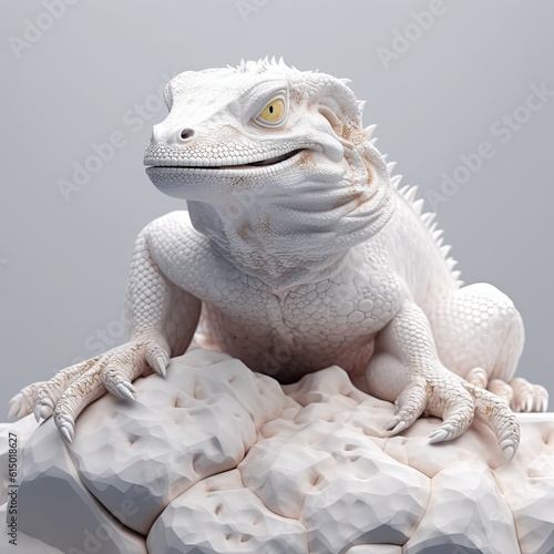 Portrait of Alligator animal in marble sculpture style. Ancient statue of animal. Generative AI