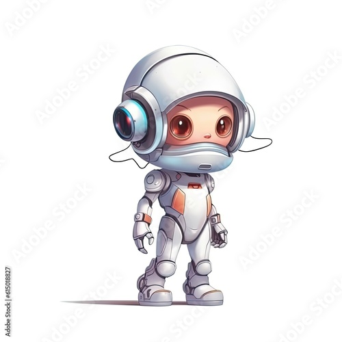 Wallpaper Mural Cute Robot character isolated on white background. Colorful painting illustration. Generative AI Torontodigital.ca