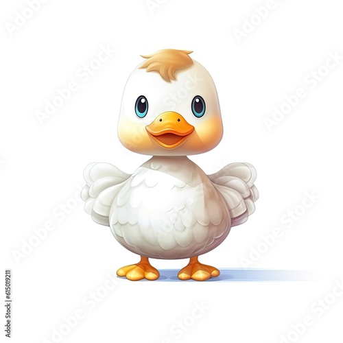 Portrait of Goose cartoon animal. Cute style character avatar. Generative AI