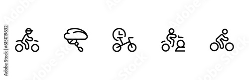 biking and cycling icon, vector set design with Editable Stroke. Line, Solid, Flat Line, thin style and Suitable for Web Page, Mobile App, UI, UX design.