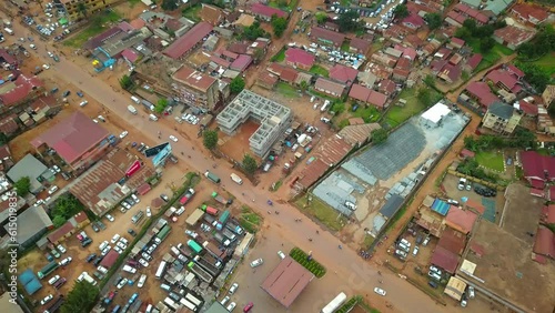Wallpaper Mural Flying Over Ring Road Industrial Area In Kampala, Uganda - drone shot Torontodigital.ca