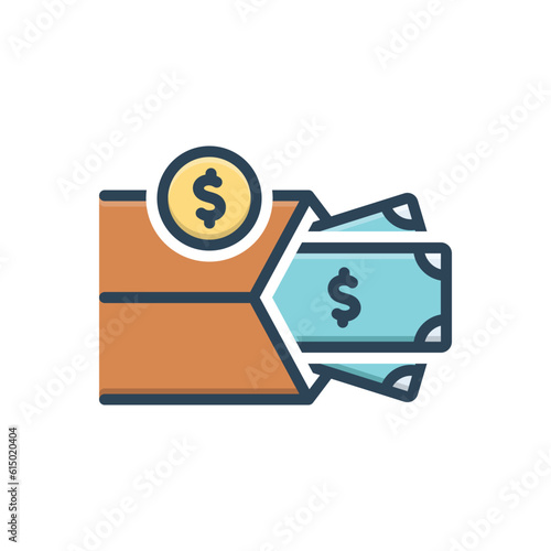 Color illustration icon for wage 