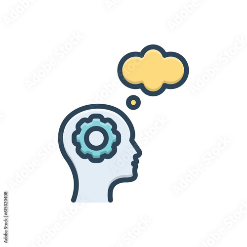 Color illustration icon for thoughts 