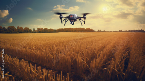 Drone Aerials  Quadcopter Soaring Above Wheat Fields