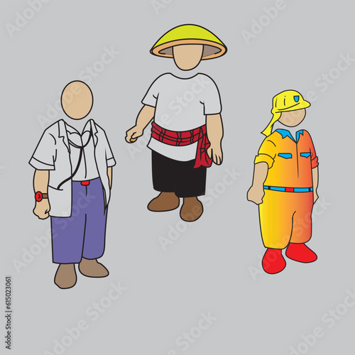 Vector Illustration Collection of Various Professions and Occupations