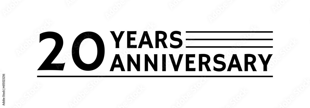 20 years logo, label or icon. 20th anniversary celebration symbol. Birthday, jubilee design template. Vector illustration. 20 years logo, label or icon. 20th anniversary celebration symbol. Birthday, jubilee design template. Vector illustration.