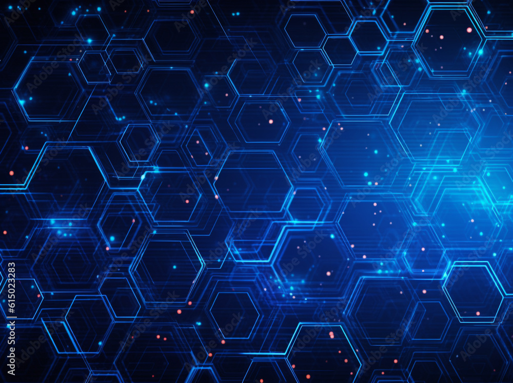 Blue technology network background Blue technology network background