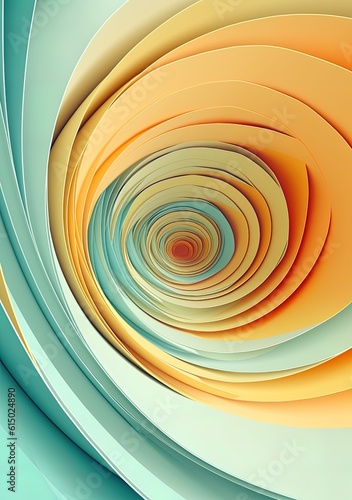 Swirling lines in pastel colour 3D style effect