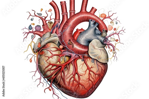 Detailed diagram of human heart