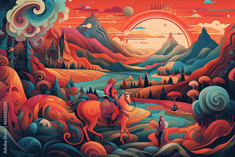 Art background in vector style landscape and hills Art background in vector style landscape and hills