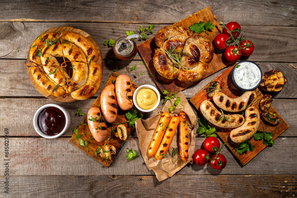Grilled sausages bar-b-q assortment Grilled sausages bar-b-q assortment