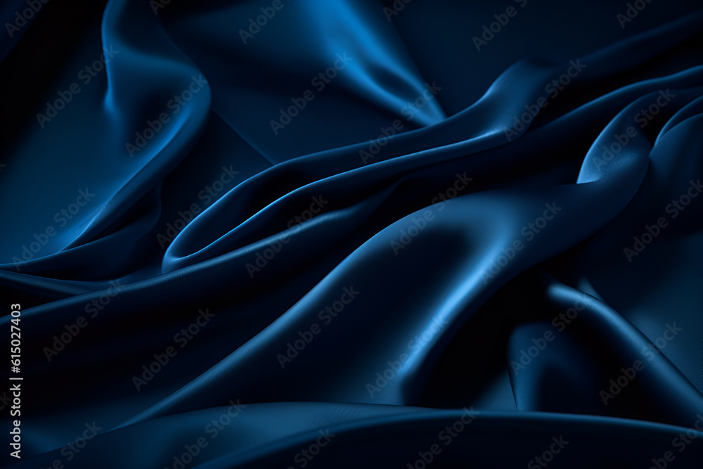 Obraz premium Smooth elegant dark blue silk or satin luxury cloth texture can use as abstract background. Luxurious background design