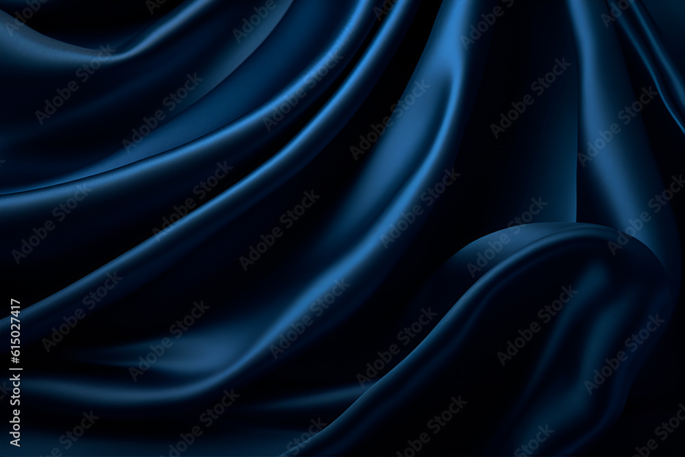 Obraz premium Smooth elegant dark blue silk or satin luxury cloth texture can use as abstract background. Luxurious background design
