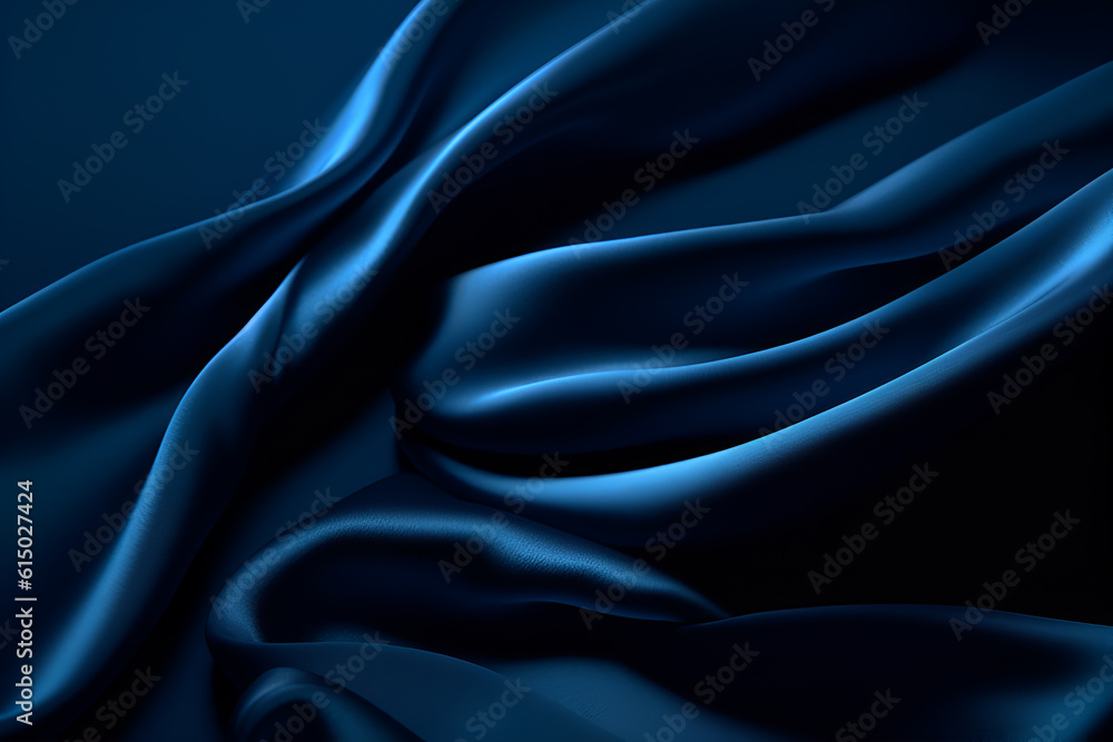Obraz premium Smooth elegant dark blue silk or satin luxury cloth texture can use as abstract background. Luxurious background design