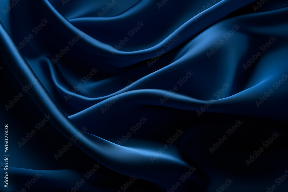 Obraz premium Smooth elegant dark blue silk or satin luxury cloth texture can use as abstract background. Luxurious background design