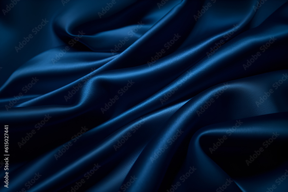 Obraz premium Smooth elegant dark blue silk or satin luxury cloth texture can use as abstract background. Luxurious background design