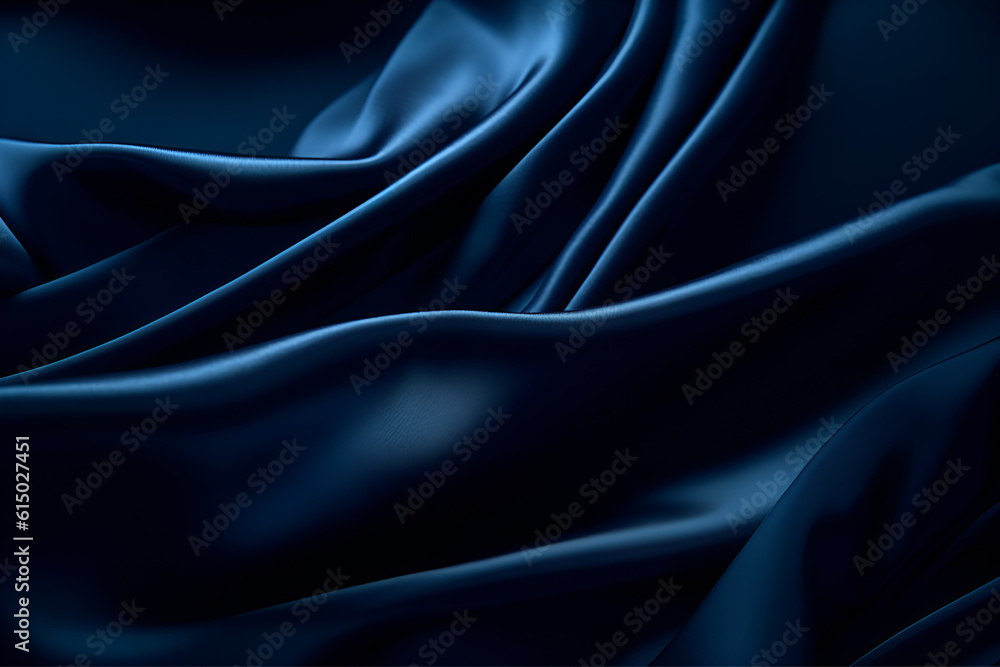 Obraz premium Smooth elegant dark blue silk or satin luxury cloth texture can use as abstract background. Luxurious background design