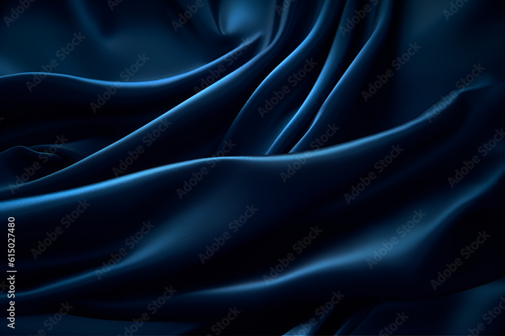 Obraz premium Smooth elegant dark blue silk or satin luxury cloth texture can use as abstract background. Luxurious background design