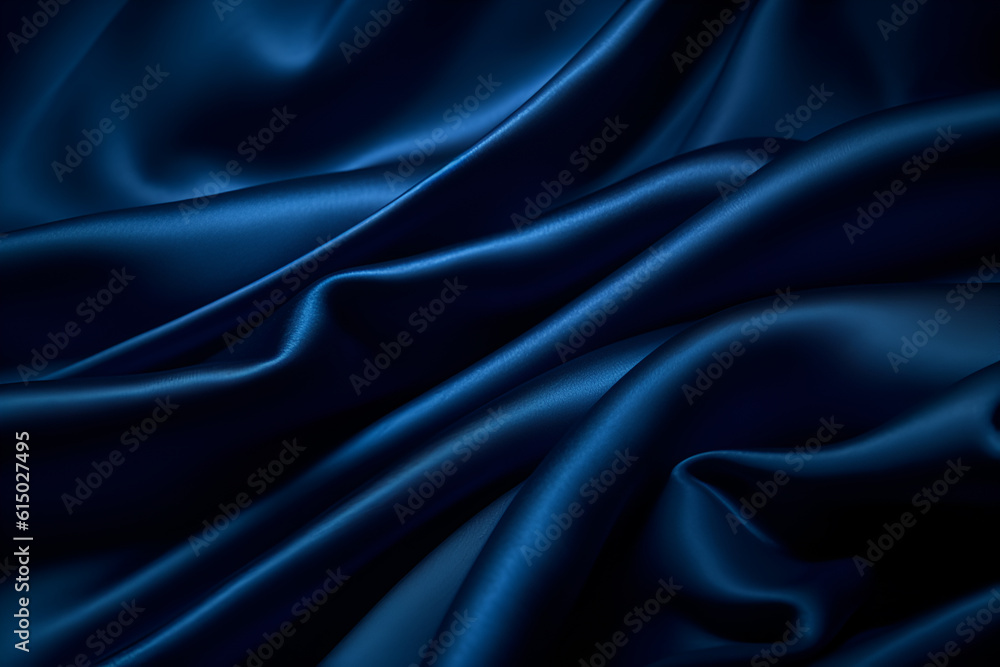 Obraz premium Smooth elegant dark blue silk or satin luxury cloth texture can use as abstract background. Luxurious background design