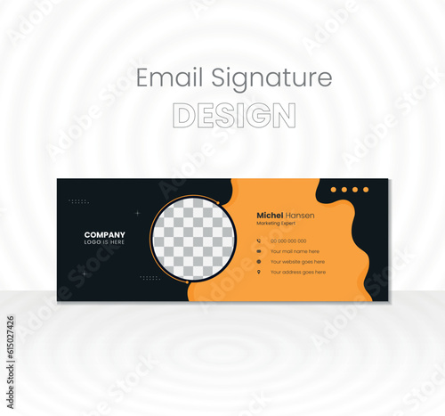 Professional email signature template modern and minimal layout, Official business visit cards for webmail user interface, creative multipurpose business email signatures