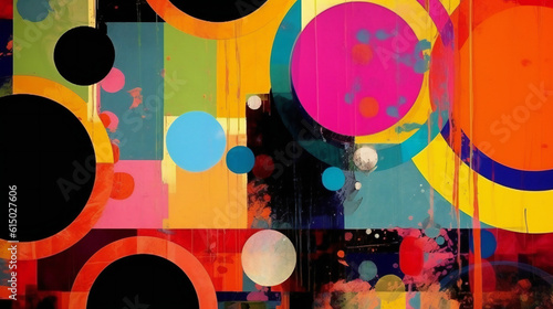 Creative modern decorative canvas colorful abstract digital artwork. Generative AI