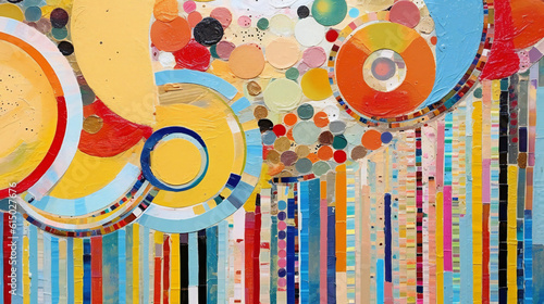 Creative modern decorative canvas colorful abstract digital artwork. Generative AI