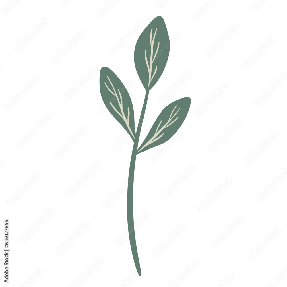 Hand-draw leaves in gouache digital illustration style Hand-draw leaves in gouache digital illustration style