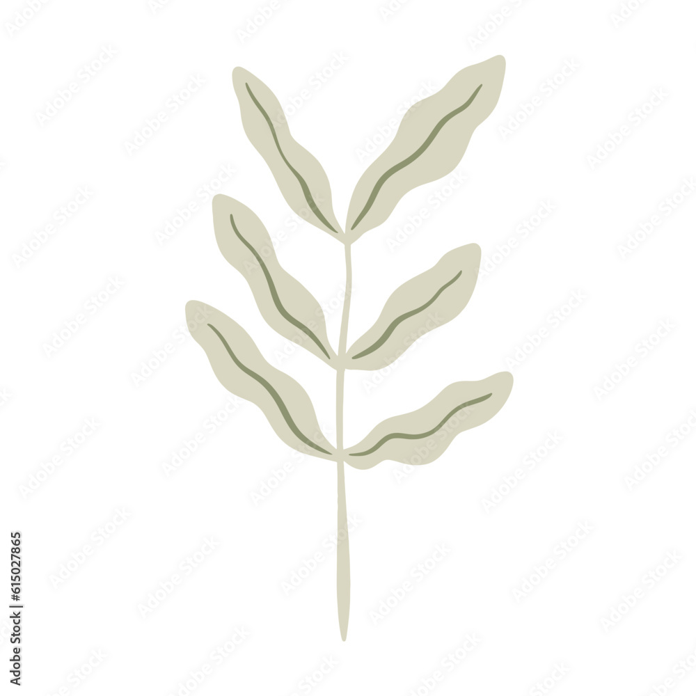 Hand-draw leaves in gouache digital illustration style Hand-draw leaves in gouache digital illustration style
