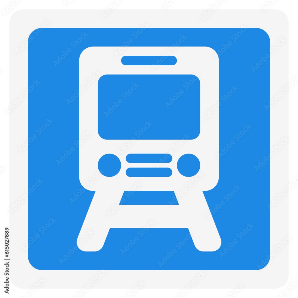 Train station icon in flat style, use for website mobile app presentation Train station icon in flat style, use for website mobile app presentation