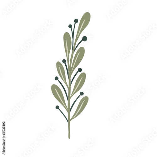  Hand-draw leaves in gouache digital illustration style