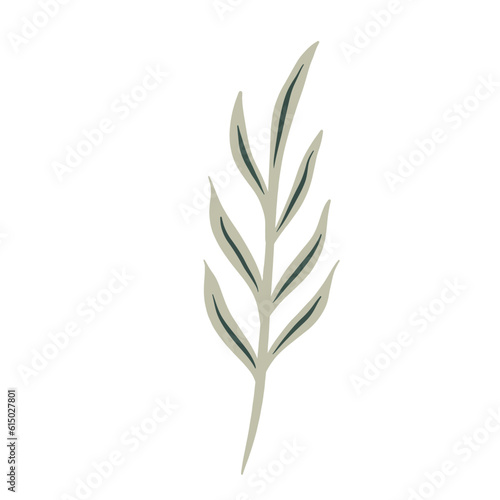  Hand-draw leaves in gouache digital illustration style