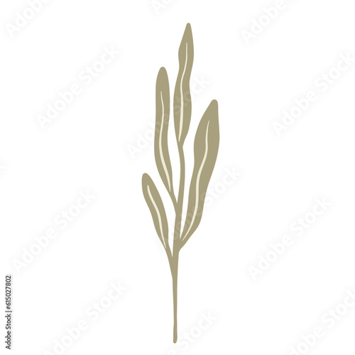  Hand-draw leaves in gouache digital illustration style