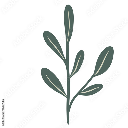  Hand-draw leaves in gouache digital illustration style