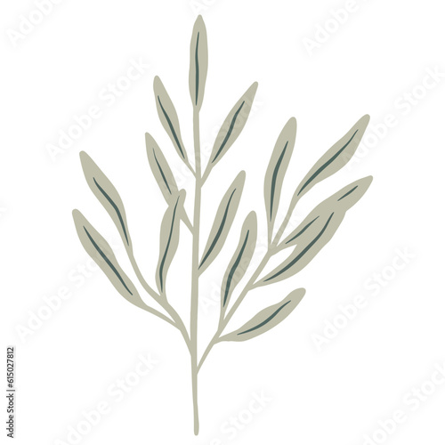  Hand-draw leaves in gouache digital illustration style