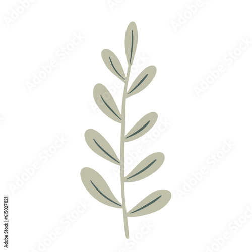  Hand-draw leaves in gouache digital illustration style