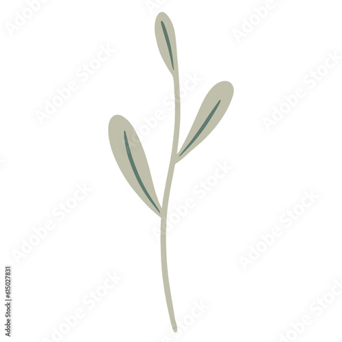  Hand-draw leaves in gouache digital illustration style
