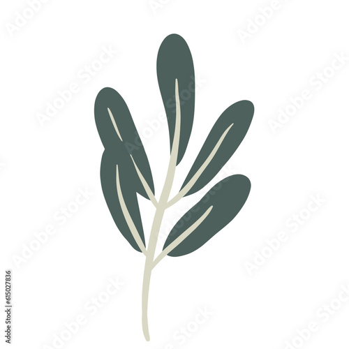  Hand-draw leaves in gouache digital illustration style