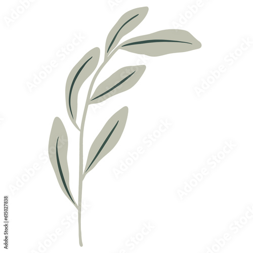  Hand-draw leaves in gouache digital illustration style