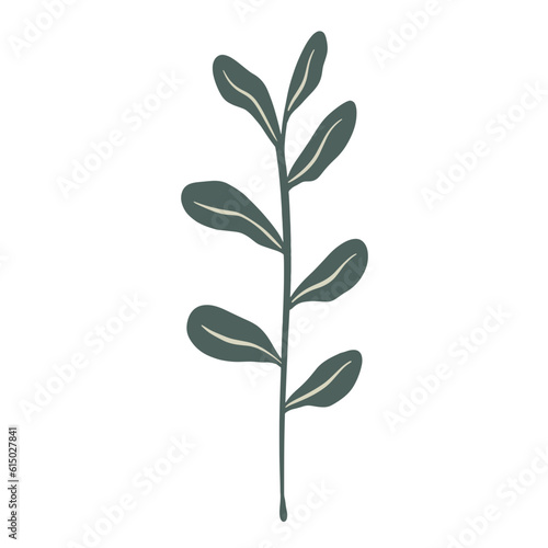  Hand-draw leaves in gouache digital illustration style