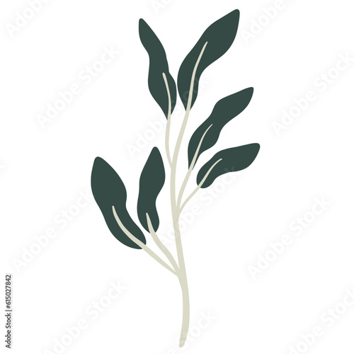  Hand-draw leaves in gouache digital illustration style