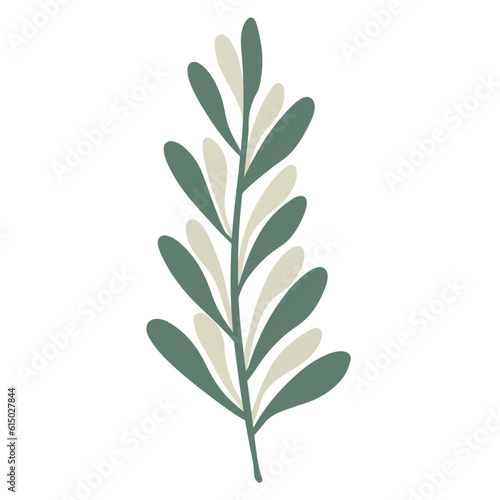  Hand-draw leaves in gouache digital illustration style