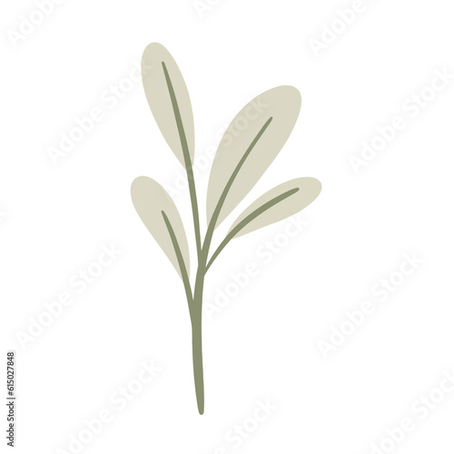  Hand-draw leaves in gouache digital illustration style