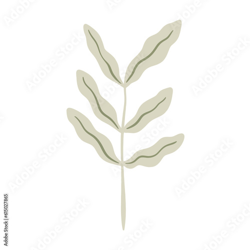  Hand-draw leaves in gouache digital illustration style