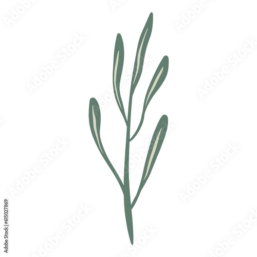  Hand-draw leaves in gouache digital illustration style