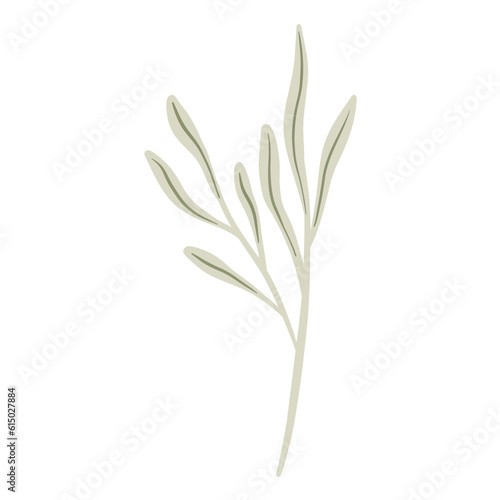  Hand-draw leaves in gouache digital illustration style