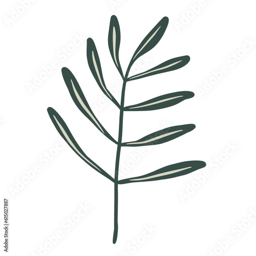  Hand-draw leaves in gouache digital illustration style