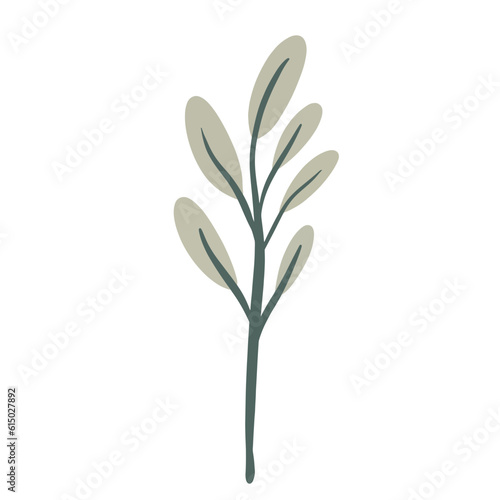  Hand-draw leaves in gouache digital illustration style