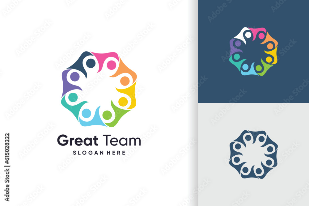 Community logo design for team with modern idea concept