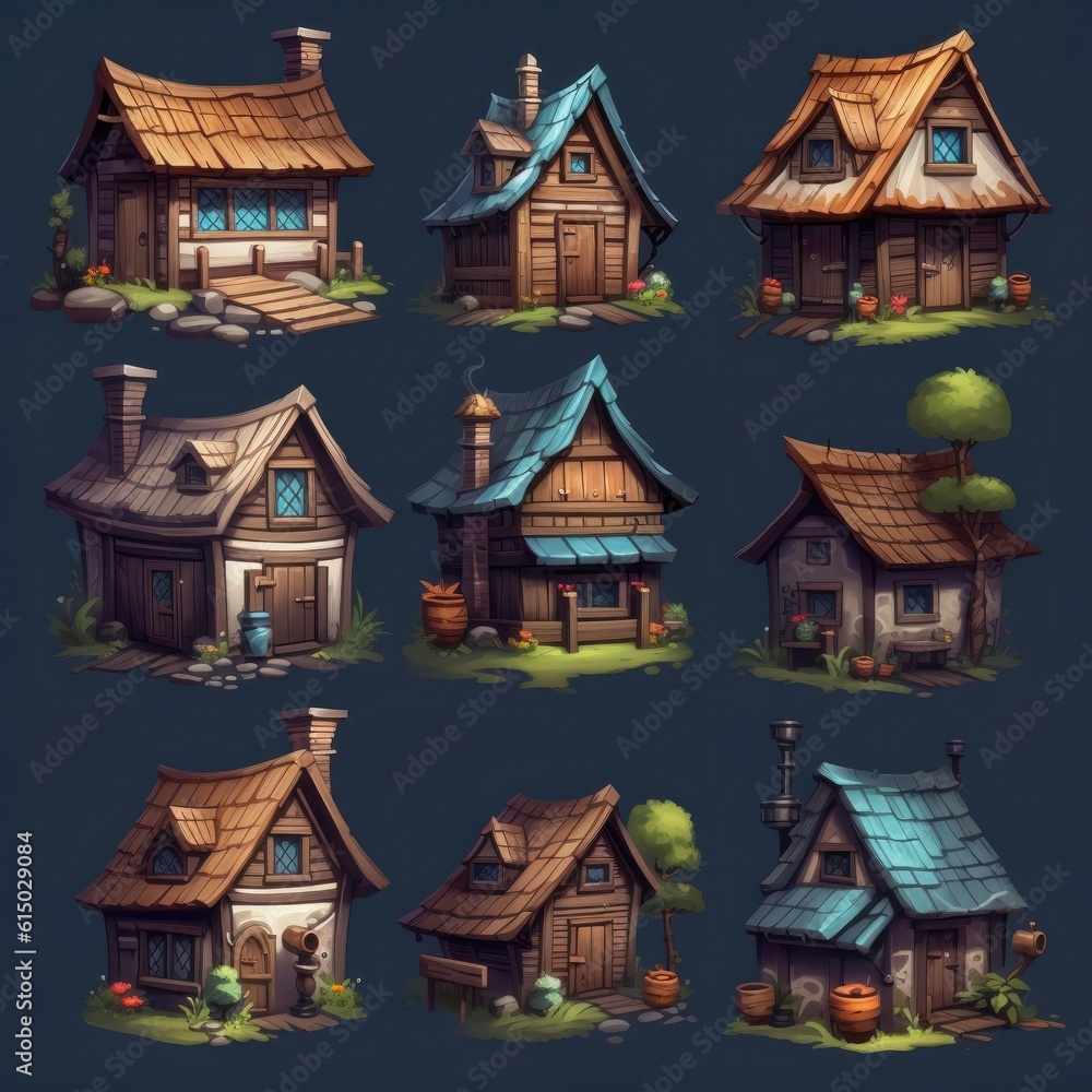 tree game wooden house ai generated