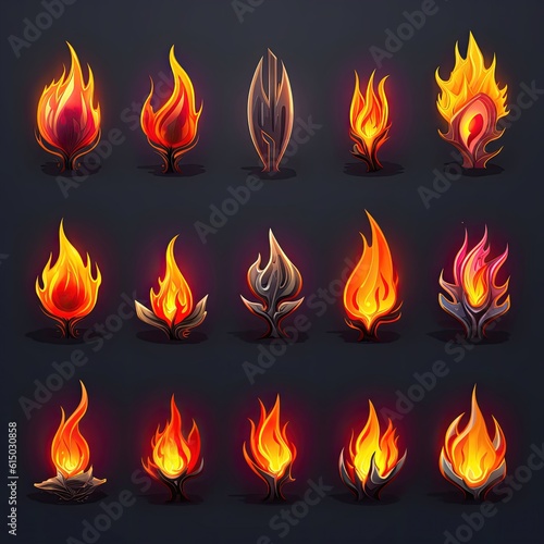 effect game fire flame ai generated